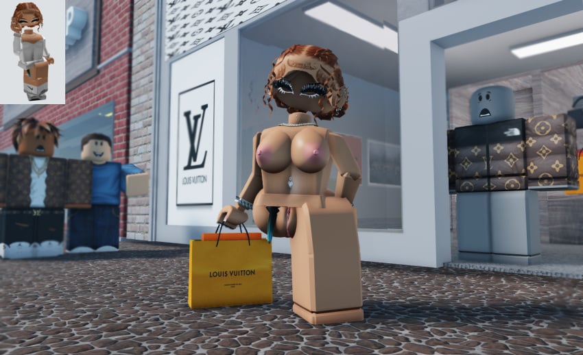 1girls 3d 3d_(artwork) amputated_leg amputated_limb amputee ass breasts exhibitionism eyelashes fashion headless mall medium_breasts ninjashyper2 nipples nude public public_nudity pussy reference_image roblox roblox_avatar robloxian self_upload shopping tagme