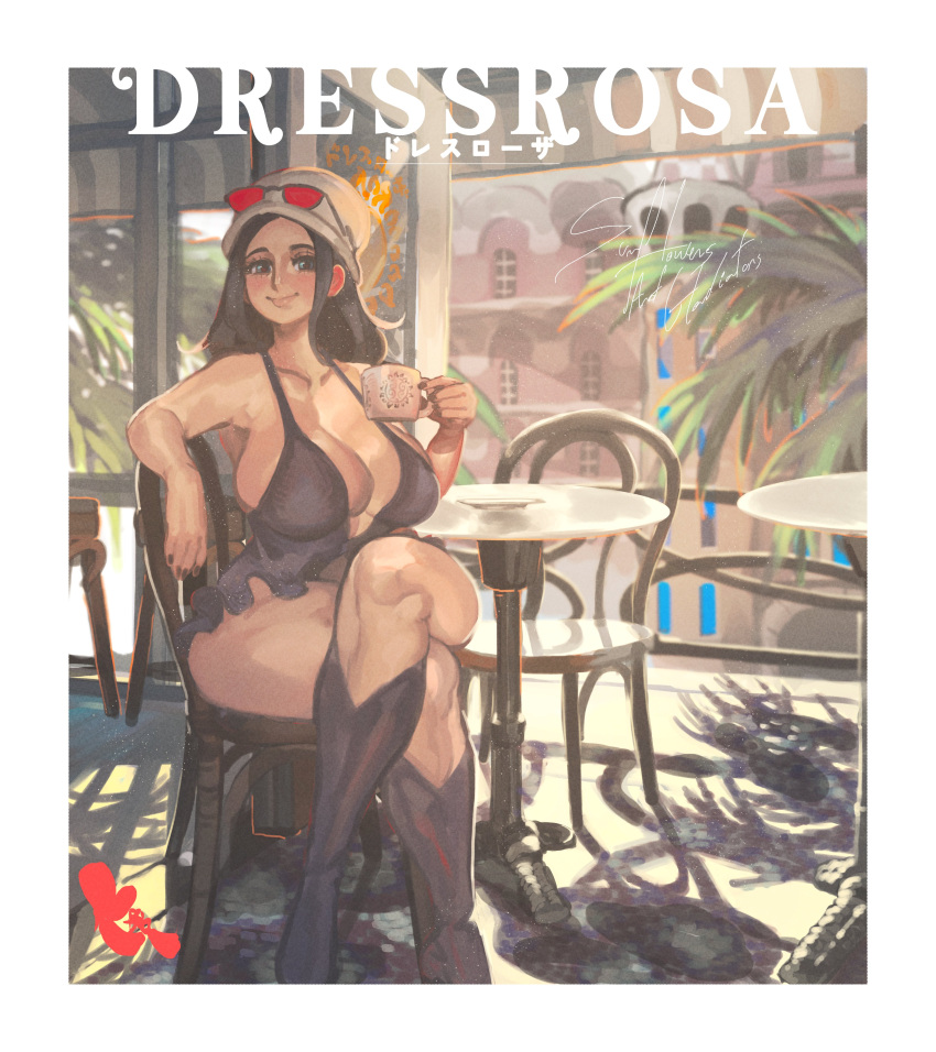 big_breasts black_hair clothed crossed_legs female female_only glasses keziedra looking_at_viewer nico_robin one_piece sitting