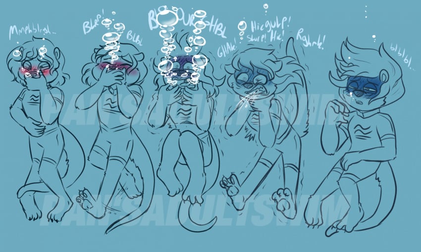 asphyxiation barefoot blue_face bubbles drowning feet furry male_only purple_face tagme turning_blue underwater