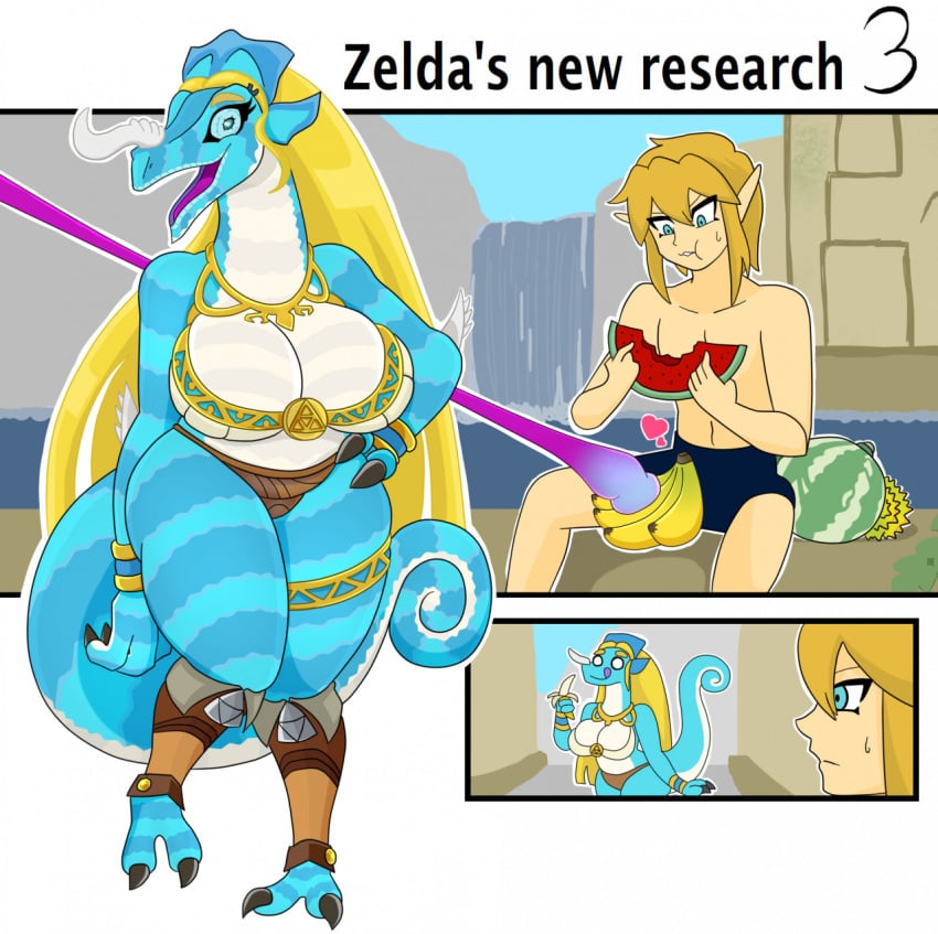 implied_transformation link link_(breath_of_the_wild) lizalfos princess_zelda the_legend_of_zelda transformation urusee584 zelda_(breath_of_the_wild)