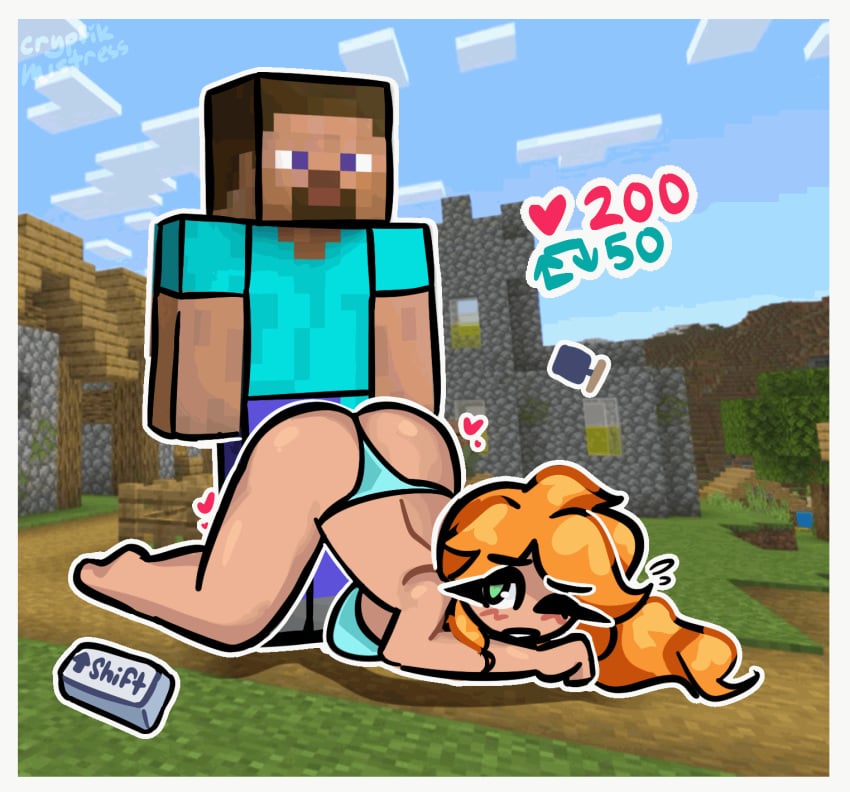 alex_(minecraft) animated cryptik_mistress minecraft steve_(minecraft) tagme