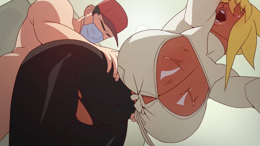 1080p 1boy 1boy1girl 1girls animated big_breasts bleach blonde_hair bouncing_breasts breasts breasts_bigger_than_head brown_lips cleavage clothed clothed_female clothed_female_nude_male clothed_sex curvy dark-skinned_female dark_skin doggy_style duo female gif hourglass_figure huge_breasts interracial large_breasts loop male naked no_panties nude nude_male office_lady open_mouth pussy_peek saigalisk sex slender_waist solo_focus straight sweat sweaty_breasts tia_harribel torn_pants unfinished wide_hips