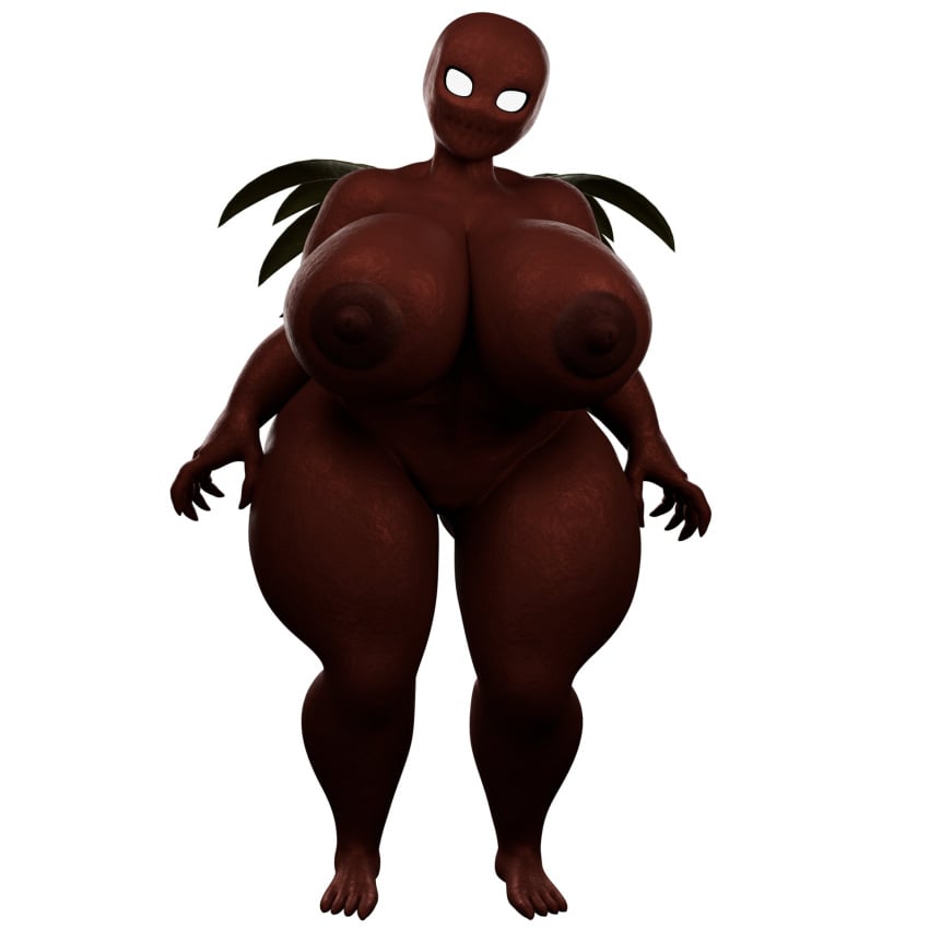 1girls areolae barefoot big_ass big_breasts bracken_(lethal_company) dark_skin lethal_company monster nipples no_clothes no_hair only_female rexnfelix20 solo white_background white_eyes wide_hips