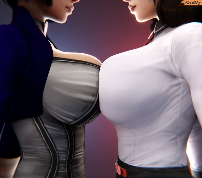 2girls 3d big_breasts bioshock bioshock_infinite breast_to_breast breasts burial_at_sea bust busty chest chest_to_chest cloud_chamber_studios curvaceous curvy curvy_figure elizabeth_comstock elizabeth_comstock_(burial_at_sea) female female_focus hips hourglass_figure huge_breasts human large_breasts light-skinned_female light_skin mature mature_female older_female older_self slim_waist smitty34 voluptuous voluptuous_female waist younger_female younger_self