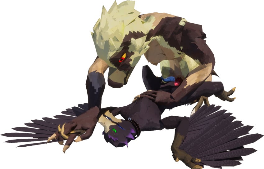 3d accipitriform alpha_channel anal anal_sex animal_genitalia anthro avian beak bird black_body claws corvid corvus_(genus) crow digital_media_(artwork) duo erection feathers genitals hand_holding hi_res kobold kobold_dellarte low_poly male male/male male_penetrated male_penetrating male_penetrating_male nude oscine osprey passerine penetration penis raumsk scalie sex simple_background white_body white_feathers wings