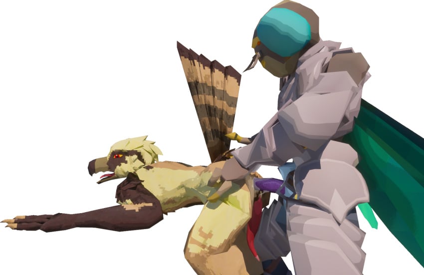 3d absurd_res accipitriform alpha_channel anal anal_sex animal_genitalia anthro armor arthropod ass avian beak bird bodily_fluids clothing cum digital_media_(artwork) dragonfly dragonfly_wings duo erection feathers from_behind_position genital_fluids genitals hi_res insect_wings insects kalim_(flyknight) kobold_dellarte low_poly male male/male male_penetrated male_penetrating male_penetrating_male nude osprey penetration penis raumsk sex simple_background tail white_body white_feathers wings