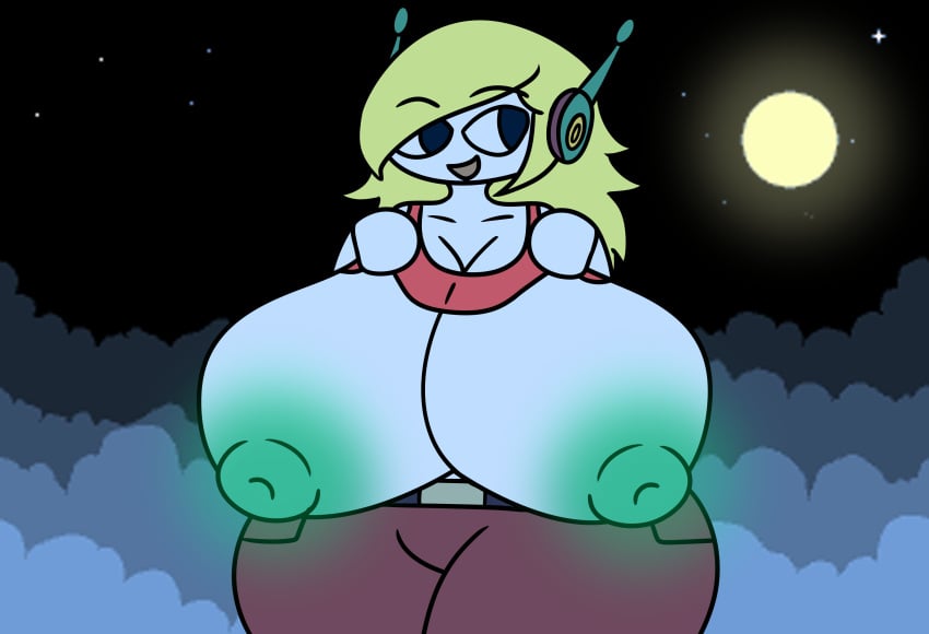 baws_(artist) big_breasts cave_story curly_brace huge_ass huge_boobs huge_breasts puffy_nipples robot robot_girl showing_breasts showing_off