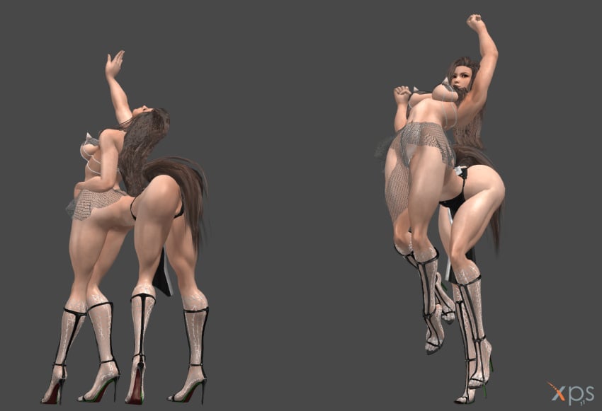 3d brown_hair human_taur long_hair multi_leg multi_limb