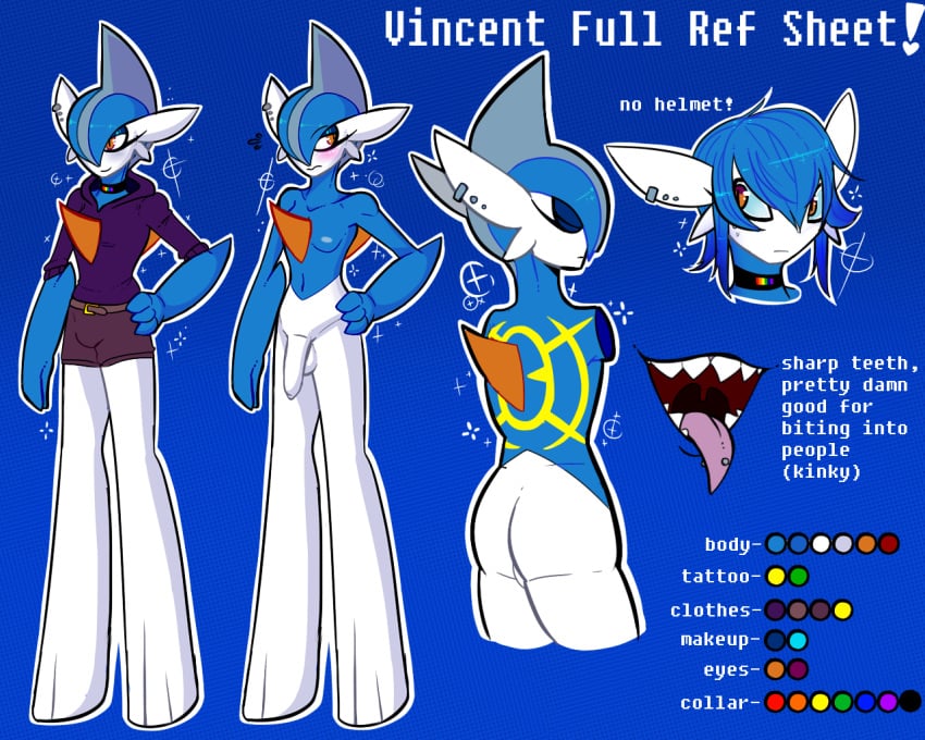 2017 ass balls blush clothed clothing digital_media_(artwork) gabberstagged gaiki gallade girly hair humanoid male mammal model_sheet nintendo nipples nude penis pokemon pokemon_(species) red_eyes simple_background smile sparkles twinkgenji video_games vincent_(gaiki) vincent_(twinkgenji)