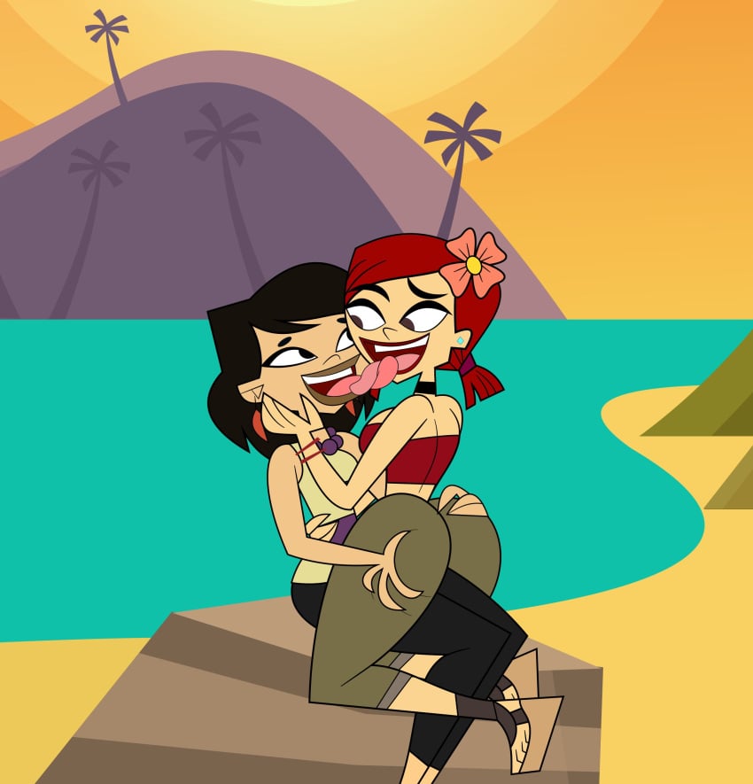 2d 2girls ass_grab cowgirl_position girl_on_girl hand_on_face lesbian_kiss making_out multiple_girls pennsatucky red_hair sky_(tdi) tongue tongue_kiss tongue_out total_drama:_pahkitew_island total_drama:_revenge_of_the_island total_drama_(series) total_drama_island yuri zoey_(tdi)