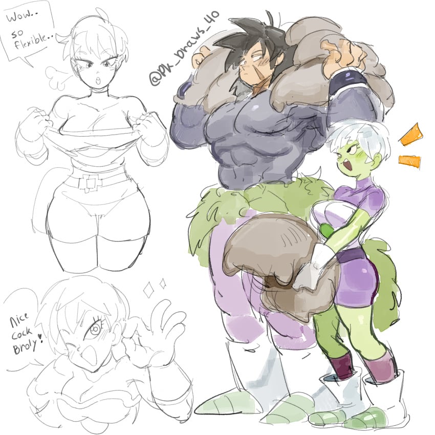 broly broly_(dragon_ball_super) cheelai dragon_ball dragon_ball_super female pk_draws_40 tagme