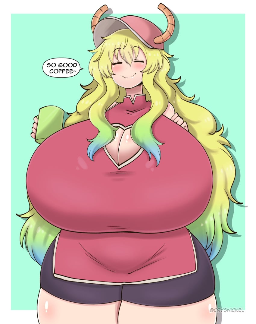 artist_name crysnickel english_text female gigantic_breasts huge_breasts hyper_breasts kobayashi-san_chi_no_maidragon miss_kobayashi's_dragon_maid quetzalcoatl_(dragon_maid) tagme text twitter_link watermark