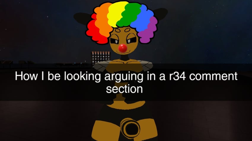 anthro arthropod bee big_penis clown clown_makeup clown_nose femboy furry male male_only meme meta penis solo solo_male thick_thighs vrchat vrchat_avatar