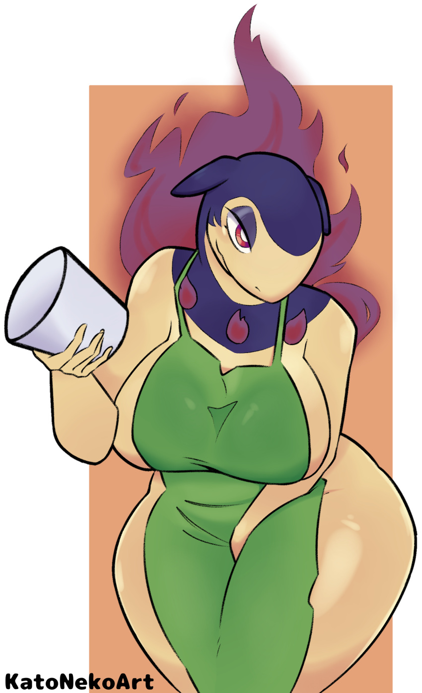 big_areola big_ass big_belly big_breasts big_butt female_focus female_only fire furry furry_ass furry_female furry_only hisuian_form hisuian_typhlosion nude_female pokemon pokemon_(species) pokephilia starbucks starbucks_barista starbucks_meme typhlosion