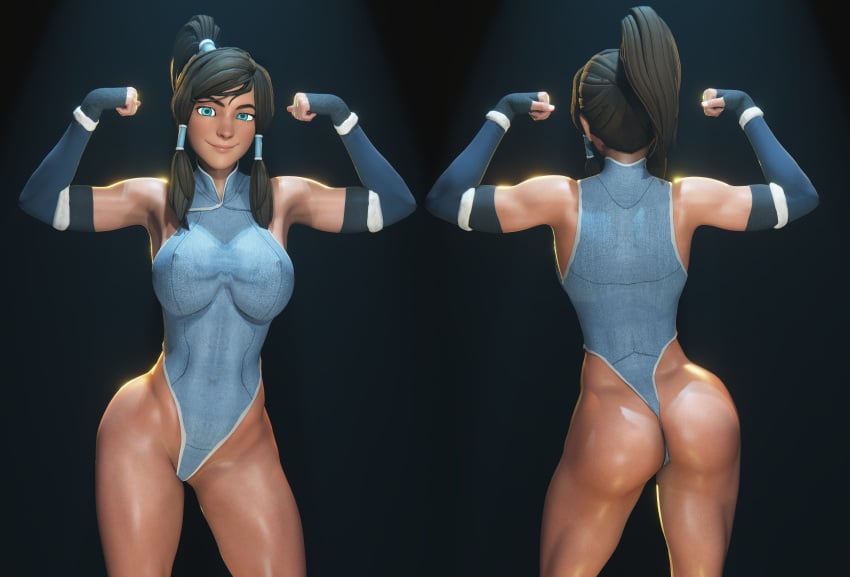 avatar_legends bare_ass bare_legs bare_shoulders crisisbeat female gloves korra leotard long_gloves nickelodeon sleeveless sleeveless_leotard tagme the_avatar the_legend_of_korra thong thong_leotard