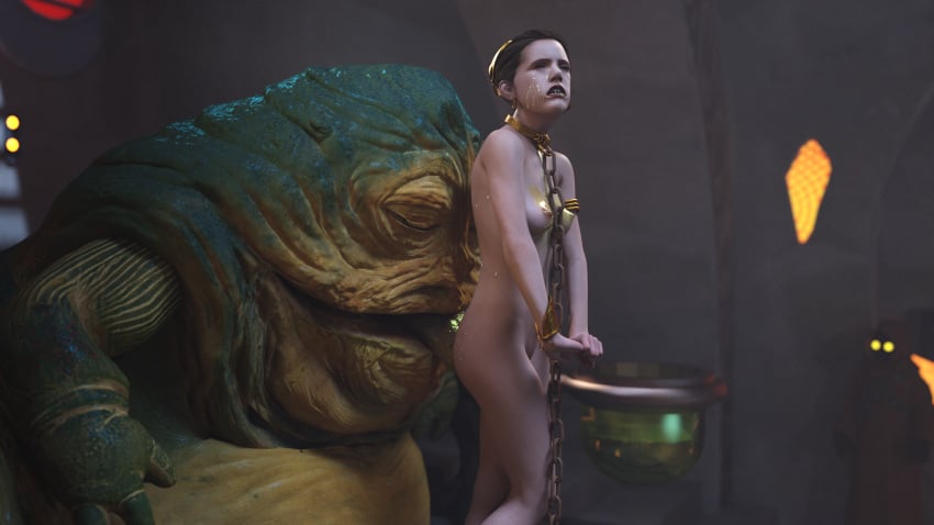 1girls 3d alexbridger ass belly_dancer belly_dancer_outfit boots braided_hair brown_eyes brown_hair bubble_butt chain_leash chained closed_eyes enslaved_royal femsub harem_girl harem_outfit humiliation hutt jabba's_palace jabba_the_hutt kneeling licking_ass loincloth long_hair medium_breasts naked nude nude_female princess_leia_organa slave slave_bikini slave_collar slave_leia slave_outfit slavegirl slime slime_on_back slime_on_breasts slime_on_face star_wars submissive_female