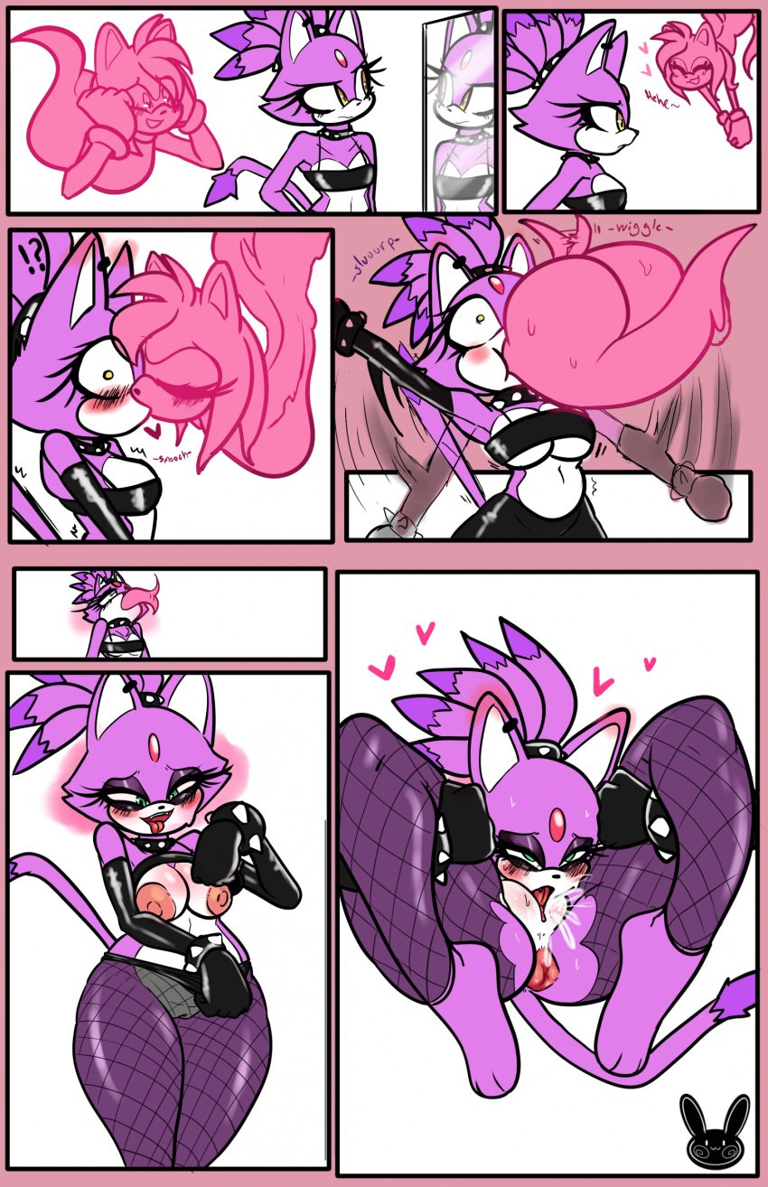 amy_rose anal_juice anthro anthro_only anus ass big_ass blaze_the_cat blush bodily_fluids bodily_fluids_in_pussy breasts cat_ears cat_tail catgirl clothed clothed_anthro clothed_female clothing comic domestic_cat duo earring earrings eyeshadow feet felid feline female female/female female_only fishnets forehead_gem fur furry furry_only gem genital_fluids genitals ghost ghost_girl gloves green_eyes handwear large_breasts legs_together makeup mammal masturbation medium_breasts multicolored_fur necklace nipples no_panties open_mouth oral pantyhose penetration pink_nipples possession punk purple_fur pussy pussy_ejaculation pussy_juice reikirabbit sega sonic_(series) sonic_the_hedgehog_(series) spiked_collar spirit tagme tail thick_thighs tongue vaginal_masturbation wide_hips yellow_eyes yuri