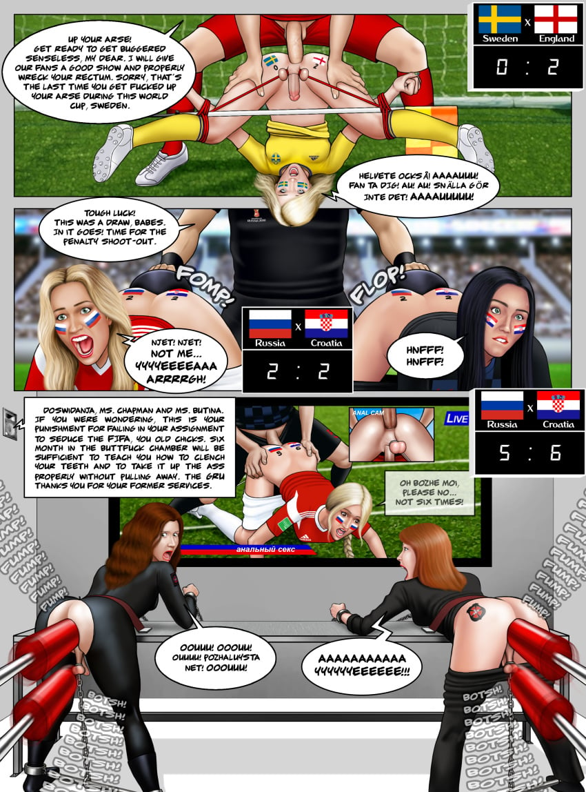 2018_fifa_world_cup anal anna_wassiljewna_chapman ass bottomless buttplug comic croatia crying defeat defeated dialogue dickgirl england english_text extro football futa_sans_pussy futa_with_male futanari huge_buttplug humiliation male male_on_futa marija_walerjewna_butina natalya_nemchinova painal pants_pulled_down penalty_game referee russia score sex_machine sex_toy shemale soccer soccer_shoes soccer_uniform socks sports sweden tears text trash_talk uniform victory world_cup