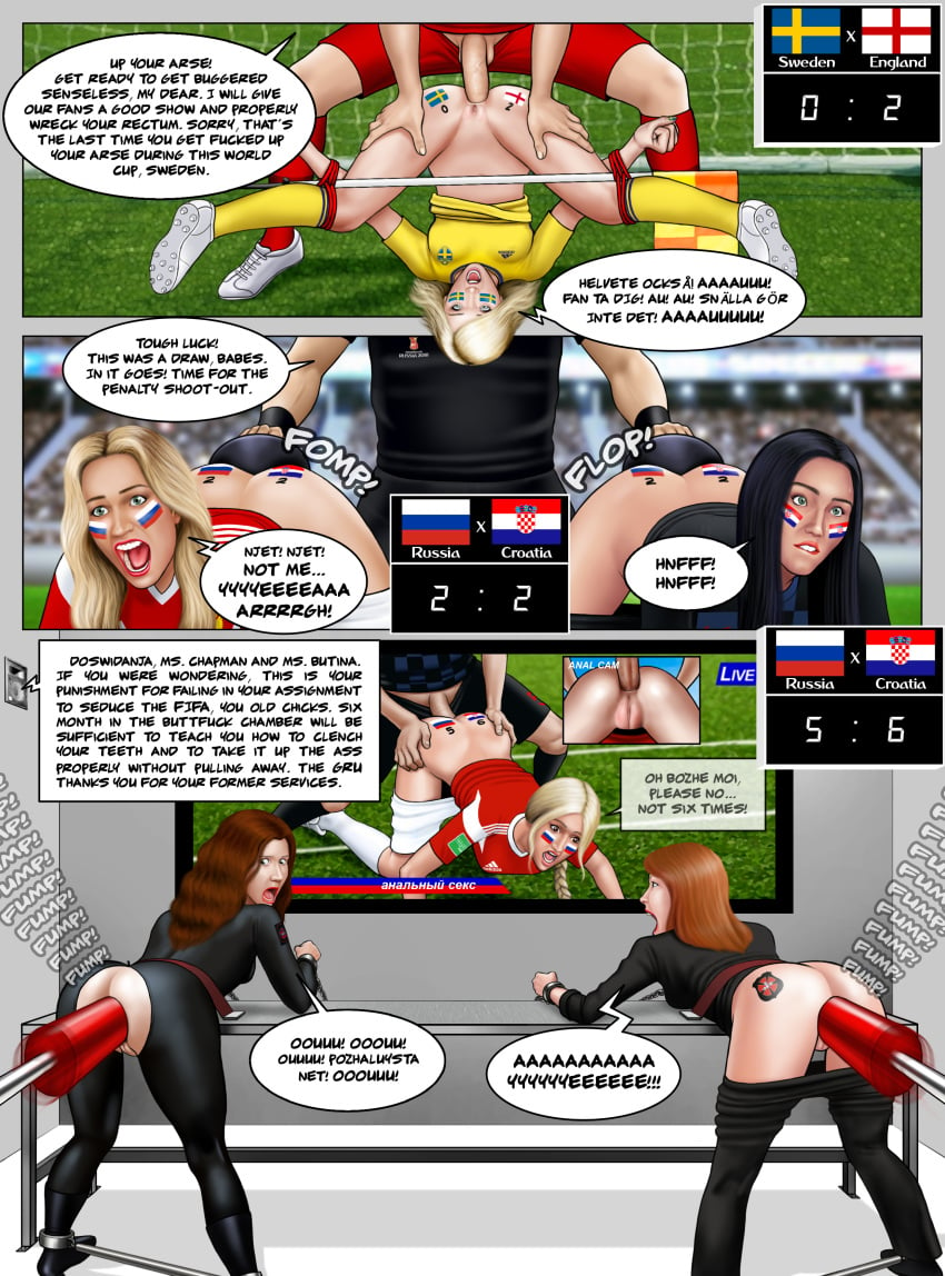 2018_fifa_world_cup anal anna_wassiljewna_chapman ass bottomless buttplug comic croatia crying defeat defeated dialogue england english_text extro football huge_buttplug humiliation marija_walerjewna_butina natalya_nemchinova painal pants_pulled_down penalty_game referee russia score sex_machine sex_toy soccer soccer_shoes soccer_uniform socks sports sweden tears text trash_talk uniform victory world_cup