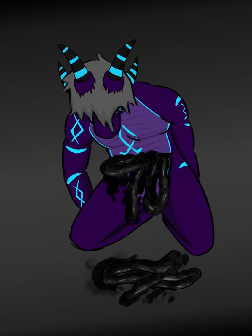 anthro blood blue_markings bodily_fluids colored_blood crying disembowelment dragon gore grydir_dacanoor_(griffonki) guts hair hi_res intestines kneeling male markings mythological_creature mythological_scalie mythology organs pecs redxw_(artist) scalie solo spilled tears unusual_blood unusual_bodily_fluids white_hair