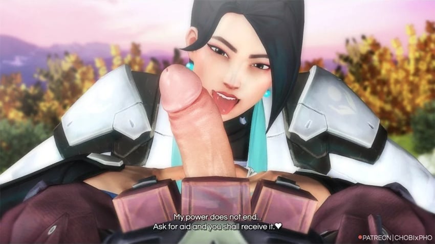 3d asian blowjob chinese_clothes chinese_female chobixpho sage_(valorant) valorant