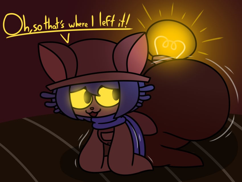 2d baws_(artist) big_ass big_butt cat_ears cute english_text femboy hat huge_ass huge_butt niko_(oneshot) not_a_cat_boy oneshot silly silly_face talking text