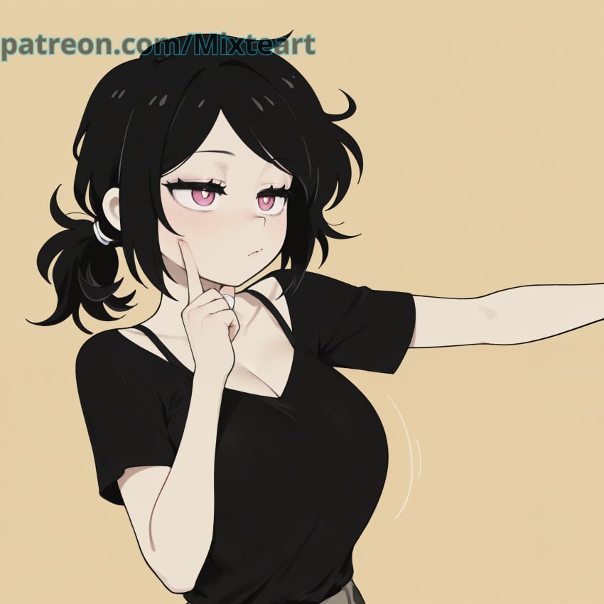 ai_generated ashley_graves big_breasts breasts cute cute_face female female female_focus highres large_breasts mature_female mixteart patreon solo solo_female the_coffin_of_andy_and_leyley thick thick_female thick_thighs thighs watermark