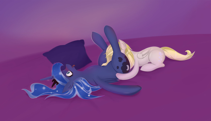 blush cunnilingus derpy_hooves equine female friendship_is_magic hair horse licking my_little_pony oral oral_sex pegasus princess_luna_(mlp) sex tongue v-invidia vaginal_penetration wings yuri