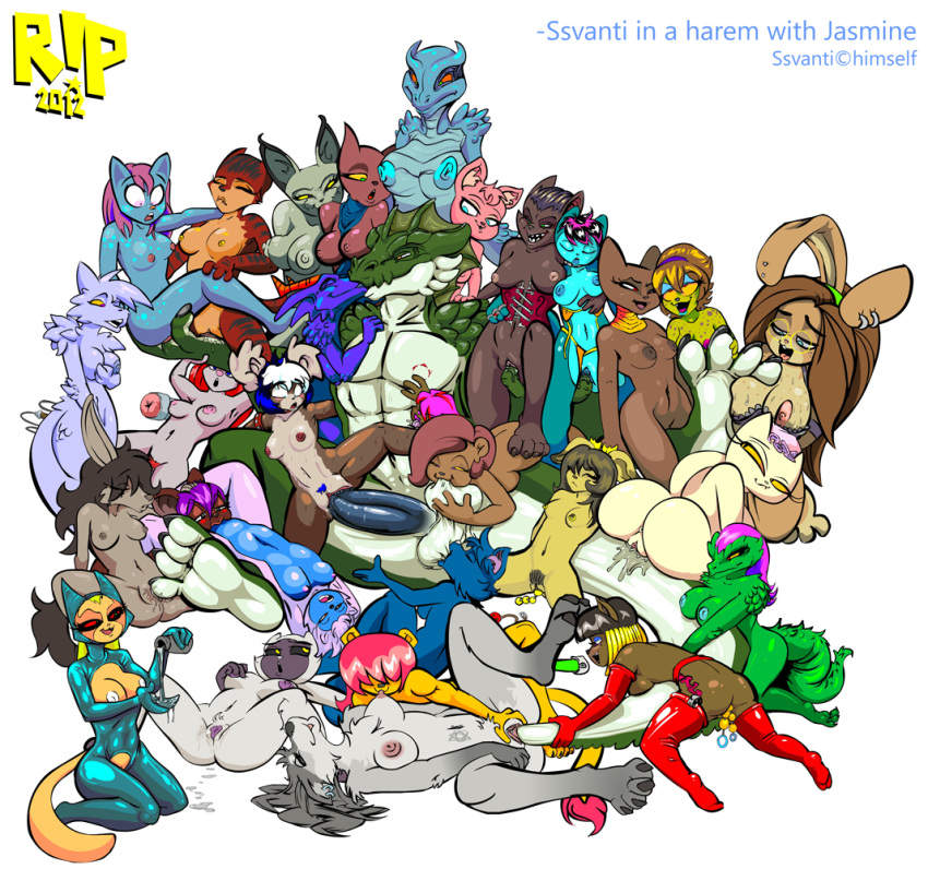 1boy 28girls 6+girls anthro ball_sucking balls bisexual canine collaborative_fellatio domino_mono fellatio female fingering fur furry group_sex harem kissing knowntobite lizard male multiple_girls oral orgy penis r!p scalie sex ssvanti straight teamwork toys wolf yuri