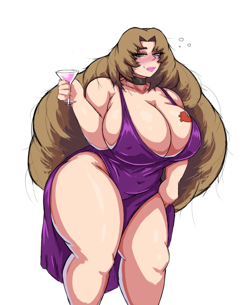 heart_tattoo huge_breasts limbus_company littleteze project_moon purple_dress rodion_(limbus_company) tattoo
