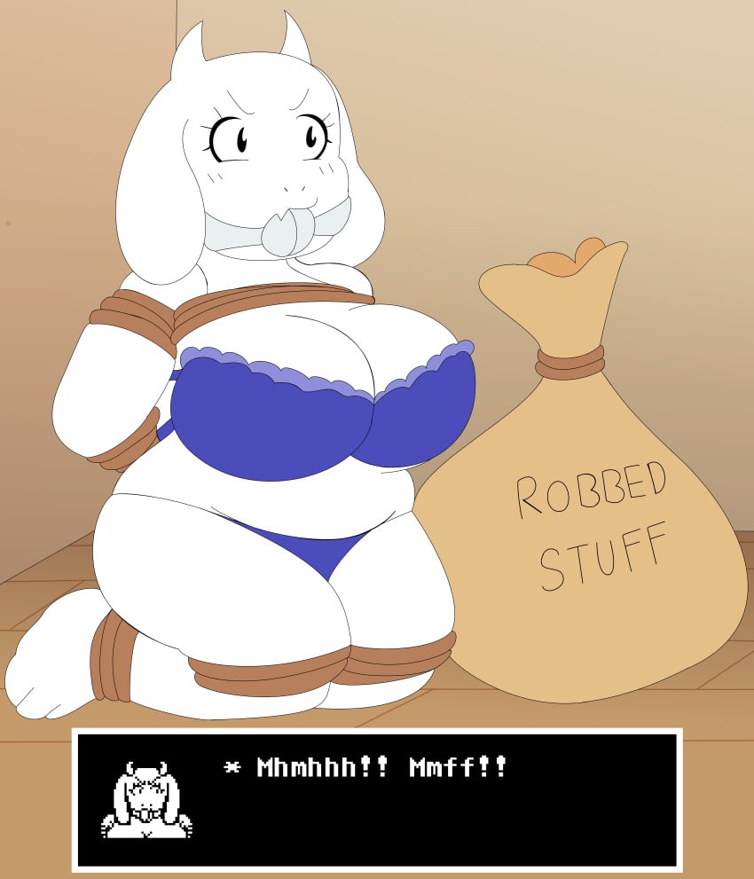 bondage deviantart furry huge_breasts redstheatre restrained restraints toriel
