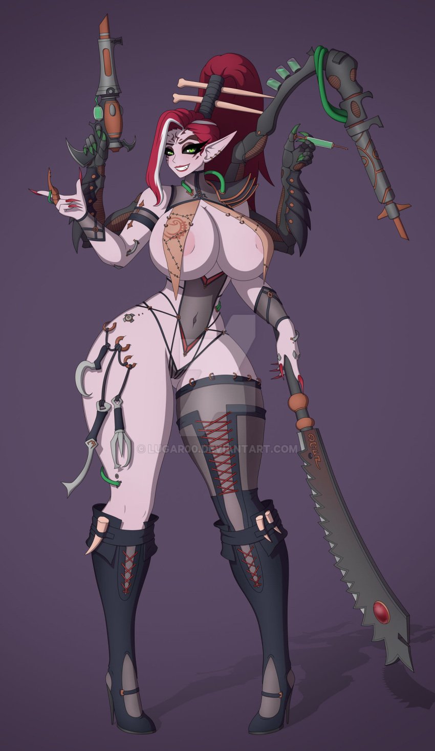 4_arms 4arms alien alien_girl alien_humanoid big_ass big_breasts black_eyes black_sclera blade bone bones bra breasts_bigger_than_head drukhari eldar elf_ears fangs female four_arms green_eyes green_fluid green_liquid gun haemonculus heels lipstick long_hair lugar00 mad_scientist multi_arm multicolored_hair needle needles no_background pale_skin panties piercing piercings piercings_everywhere pointy_ears ponytail practically_nude red_hair red_lipstick red_nail_polish revealing revealing_clothes sharp_teeth sickle skimpy skimpy_clothes solo solo_female solo_focus tattoo tattoo_on_face tattoo_on_forehead thick_thighs thigh_highs thighhighs tube tubes warhammer_(franchise) warhammer_40k weapon weapons white_hair wide_hips