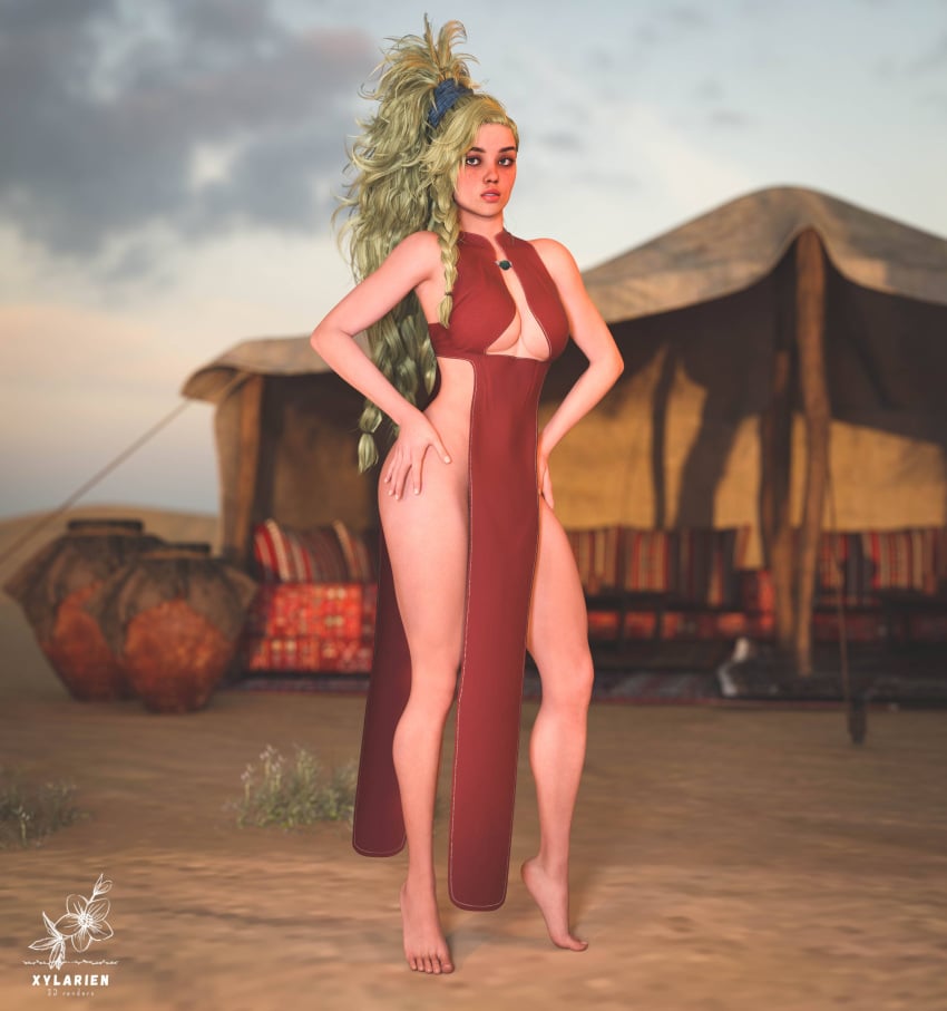 1girls 3d blonde_hair daz_studio female full_body genma_saotome monster_hunter monster_hunter_wilds pelvic_curtain solo thighs xylarien