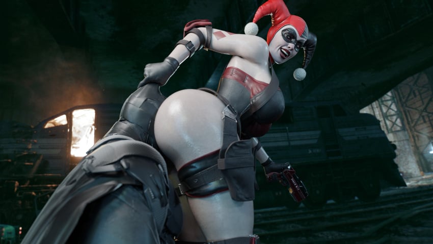 ass batman batman_(series) defeated face_in_ass femdom harley_quinn harley_quinn_(injustice) vensaku