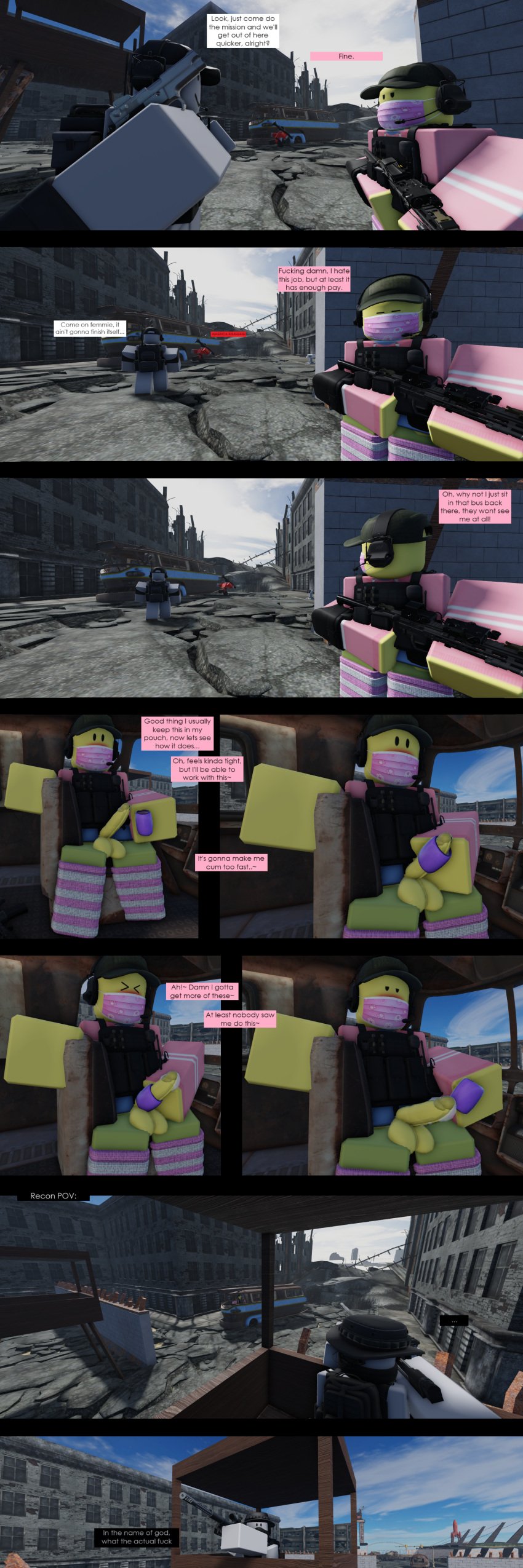 3d alternate_version_available artist_request chat comic comic_strip cum cum_drip dick dummies_vs_noobs dummy_(roblox) femboy femboysub hidden_sex hiding noob roblox roblox_game robloxian sex_toy soldier_(team_fortress_2) source_request tagme team_fortress_2 workplace