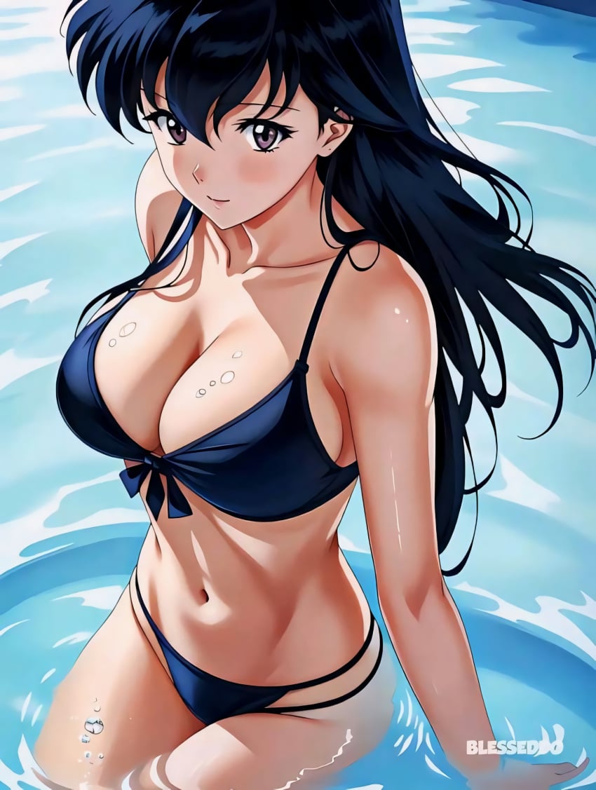 1girl 1girls ai_generated alone ass background bath best_girl bikini black_hair black_hair_female blue_bikini blushing blushing_at_viewer blushing_female breasts cute_face cute_female cute_girl eyes_open fat_ass fat_ass_teen fat_breasts fat_butt female female_only girl_only in_water inuyasha kagome_higurashi long_hair long_hair_female looking_at_viewer medium_ass medium_breasts medium_butt on_water only_female only_girl open_eyes purple_eyes purple_eyes_female remastered solo solo_female solo_focus thick_legs thick_thighs thighs upscaled water wet_breasts wet_legs young_female young_girl young_woman