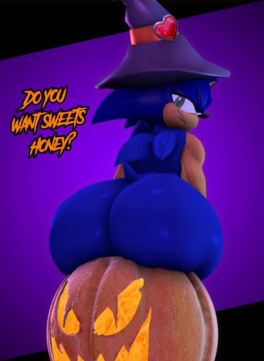 big_ass femboy halloween male_only pumpkin sonic_(series) sonic_the_hedgehog tagme theashsfm witch witch_hat