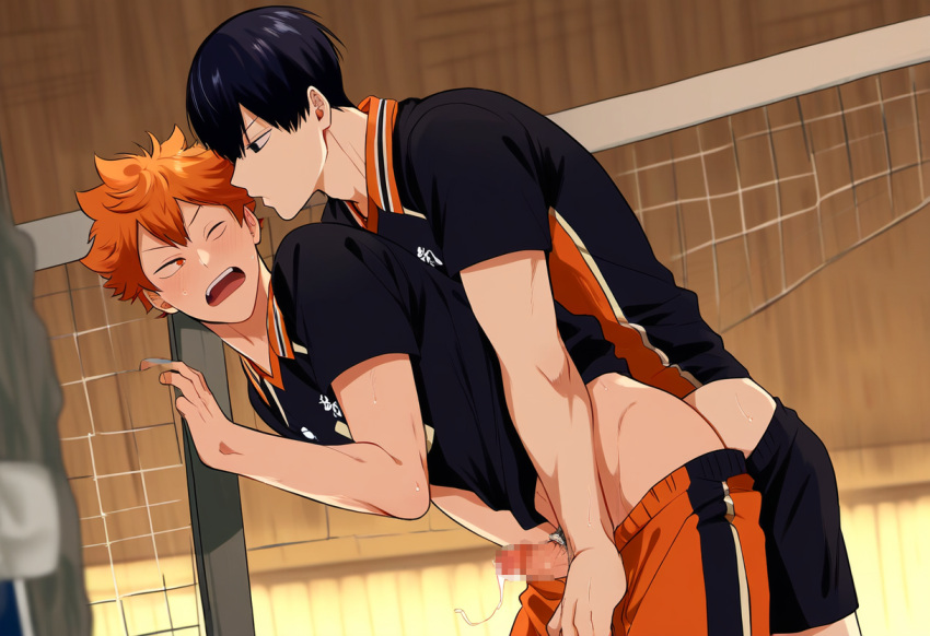 ai_generated gay haikyuu!! shoyo_hinata tagme tobio_kageyama yaoi yonakuru