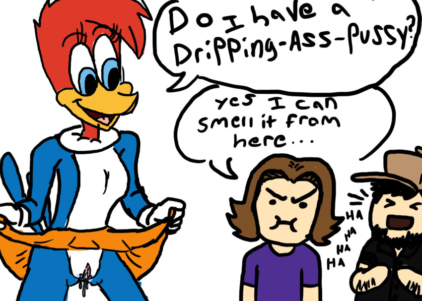 alternate_body_type anthro arin_hanson egoraptor furry game_grumps guyinhat jon_jafari the_woody_woodpecker_show winnie_woodpecker