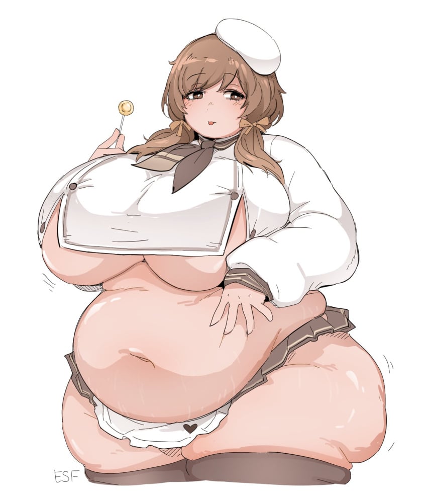 1girls bbw big_ass big_belly big_breasts bready_(nikke) breasts chubby chubby_female exposed_belly exposed_midriff female goddess_of_victory:_nikke huge_ass huge_belly huge_breasts midriff obese obese_female overweight overweight_female riu_incognito simple_background sole_female solo solo_female solo_focus thick_thighs voluptuous voluptuous_female