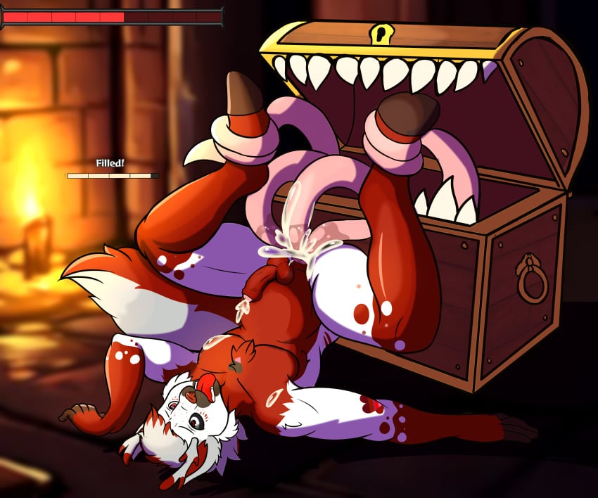 absurd_res anal anal_sex anthro anthro_only bodily_fluids canid canine canis cum cum_drip cum_in_ass cum_inside cum_on_self cum_while_penetrated deer dripping dungeon ejaculation folfie_winter foreskin game_screen gay genital_fluids genitals hi_res hud hybrid inflation long_tongue male male/male mammal mimic mimic_chest monster oral orgasm penetration penis rimming sex simultaneous_orgasms solo spread_legs spreading tentacle tentacle_penetration thony_dog tongue tongue_out tongue_wrap tonguejob trapped uncircumcised wolf
