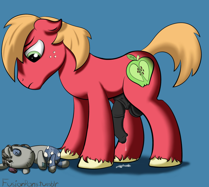 apple big_macintosh_(mlp) earth_pony equine eyes feral friendship_is_magic fruit fur hair horn horsecock male male_only mammal my_little_pony penis pony precum smarty_pants solo