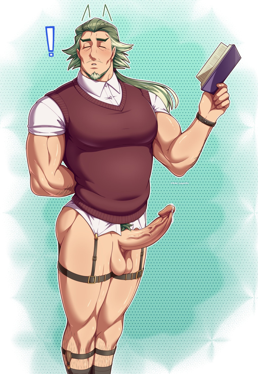 animal_crossing balls bara big_balls big_penis daddy dilf dobie_(animal_crossing) edd_layerex erection gijinka male male_only manly mature_male muscular_male nintendo penis