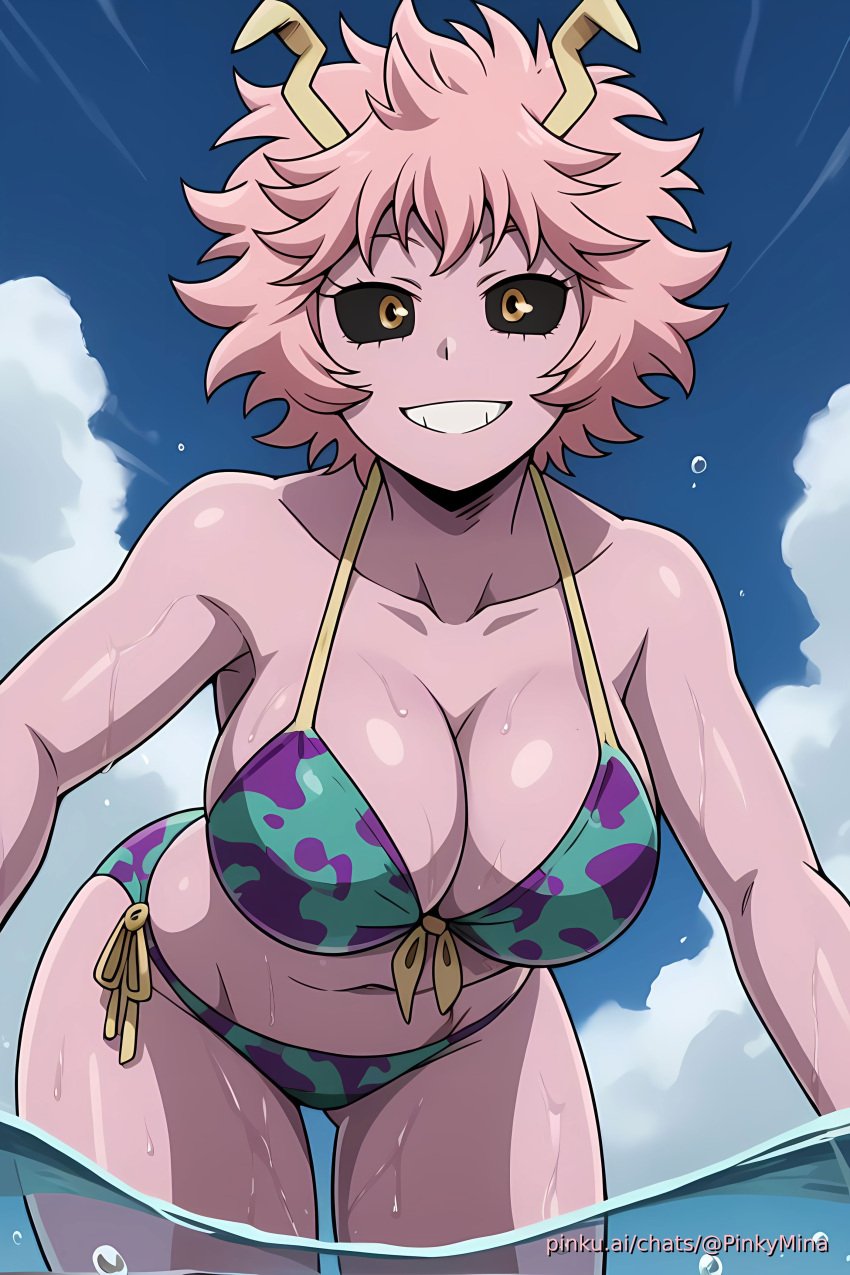 ai_generated aichat bikini boku_no_hero_academia candid ecchi mina_ashido my_hero_academia pinku pinkuai swimming