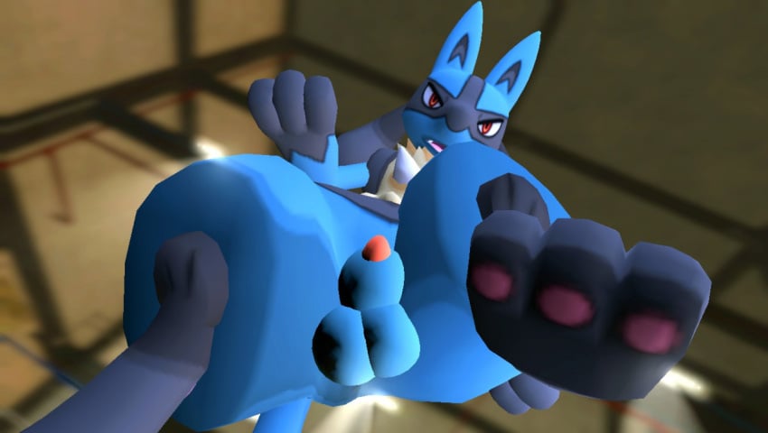 3d animal_genitalia anthro balls blue_body blue_fur digital_media_(artwork) fan_character francis_the_lucario fur garry&#039;s_mod generation_4_pokemon genitals imminent_stomp looking_at_viewer lucario male nintendo paws penis pokemon pokemon_(species) pov_crotch red_eyes screencap sheath solo stepped_on stepping