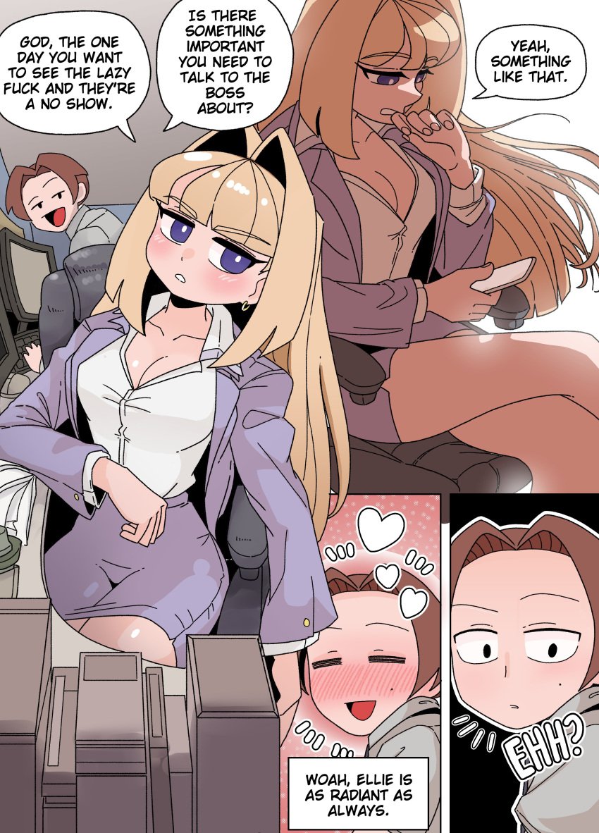 color comic disguise ellie_(impunderneath) english_text female imposter impunderneath original original_character possessed possession skinsuit