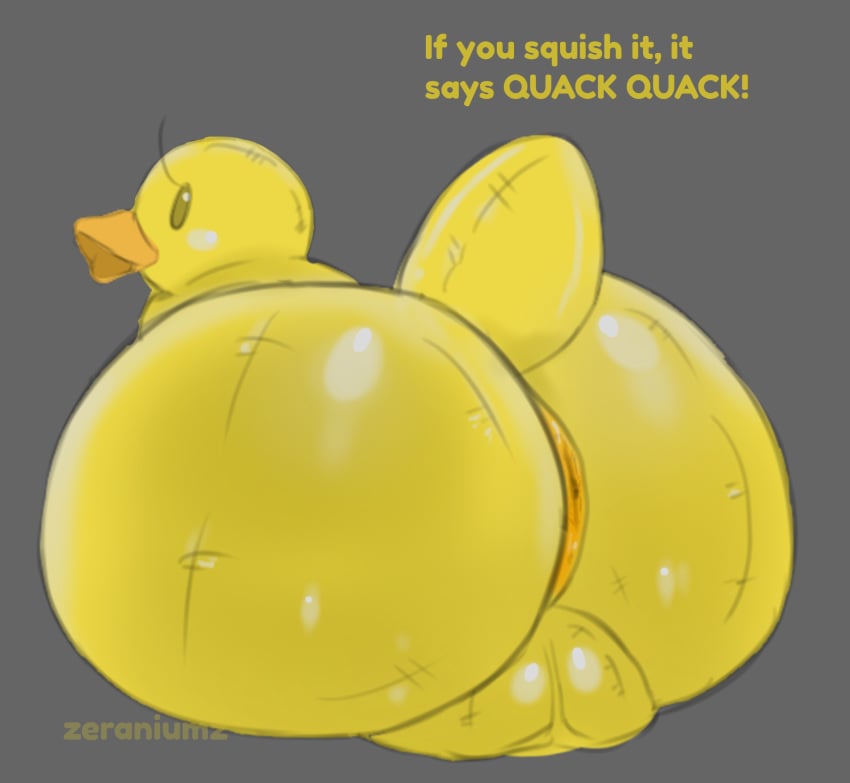 ass_focus huge_ass non-human rubber rubber_duck rubber_ducky rubber_suit tagme text what yellow_body zeraniumz