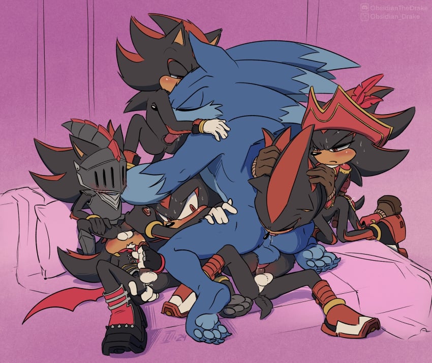 8boys anal anal_fingering anal_sex armour blush double_penetration fingering fur gangbang male male_only multiple_male obsidianthedrake penetration penis pirate_hat rimming selfcest shadow_the_hedgehog size_difference sonic_(series) sonic_the_hedgehog_(series) sonic_the_werehog sonic_unleashed stroking_dick sweat white_balls yaoi