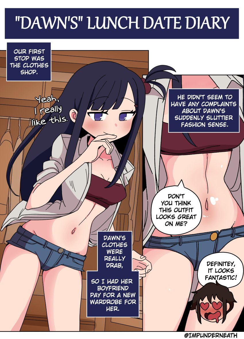 color comic english_text female hotpants impunderneath original original_character possessed possession