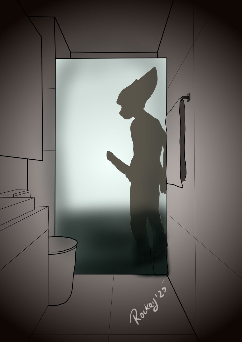 absurd_res anthro baño hi_res lombax male male/male mammal masturbation ratchet_and_clank ratchetjak rockeythelombax solo sony_corporation sony_interactive_entertainment